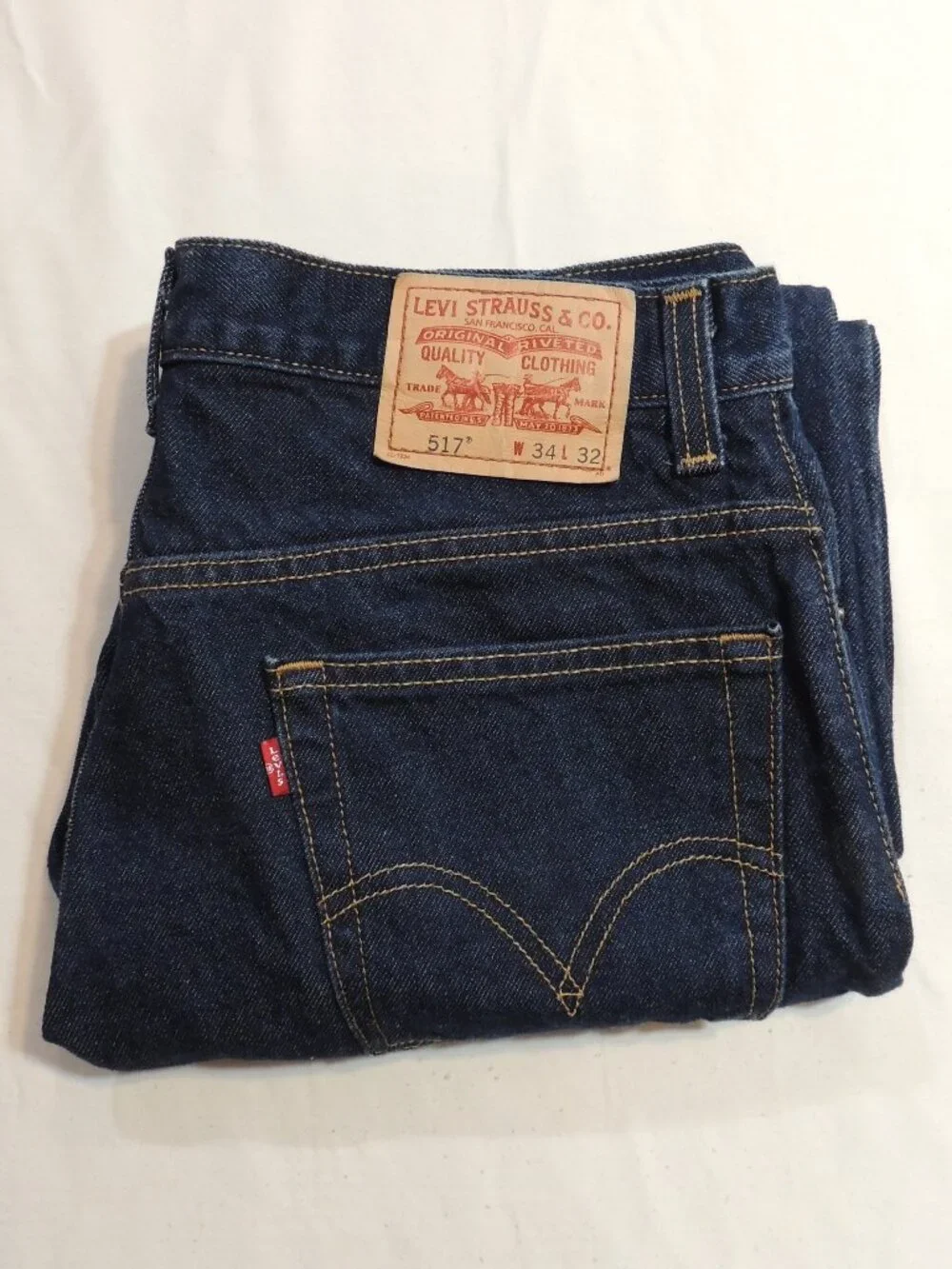 Levi 517 Bootcut Jeans Men 34x32 Pockets Vintage Outdoor Cowboy Denim Blue jeans